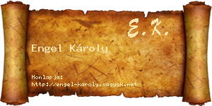 Engel Károly névjegykártya