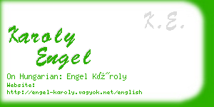 karoly engel business card